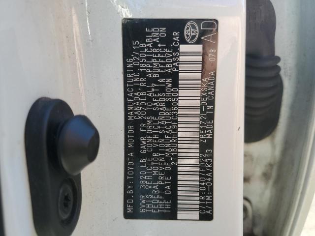 2015 TOYOTA COROLLA L 2T1BURHE9FC360500