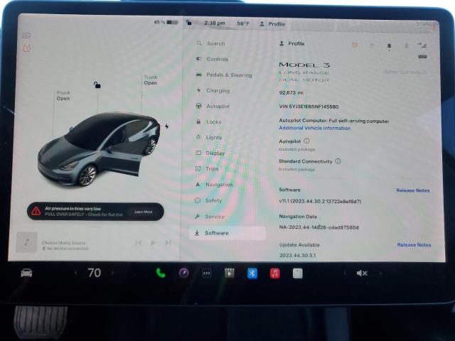 5YJ3E1EB5NF145560 | 2022 TESLA MODEL 3