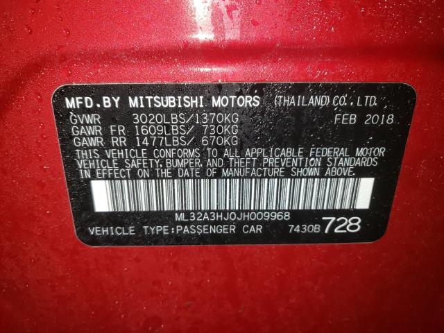 ML32A3HJ0JH009968 2018 Mitsubishi Mirage Es