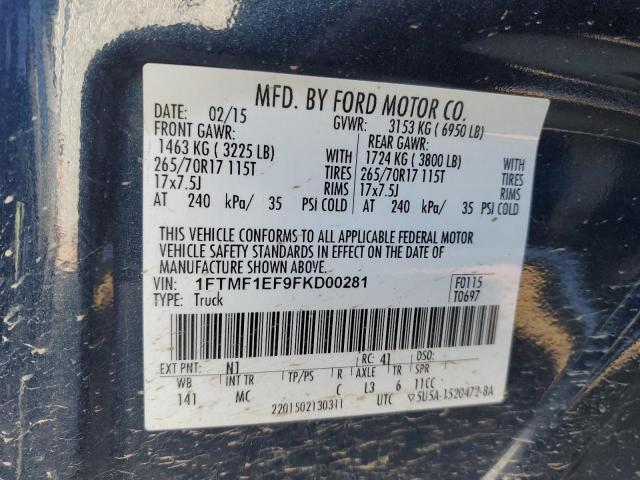 1FTMF1EF9FKD00281 | 2015 FORD F150