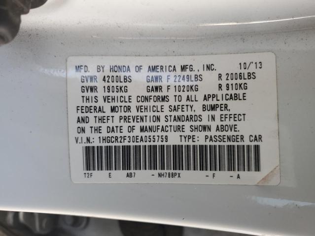 1HGCR2F30EA055759 | 2014 HONDA ACCORD LX