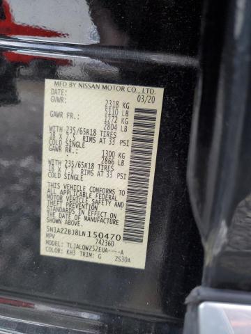 2020 Nissan Murano Sv VIN: 5N1AZ2BJ8LN150470 Lot: 38499304