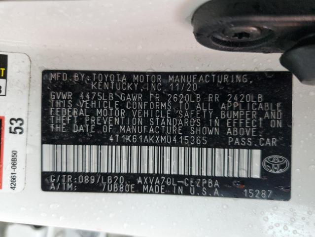 VIN 4T1K61AKXMU415365 2021 Toyota Camry, Xse no.13