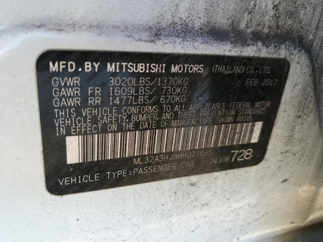 ML32A3HJ8HH021635 | 2017 Mitsubishi mirage es