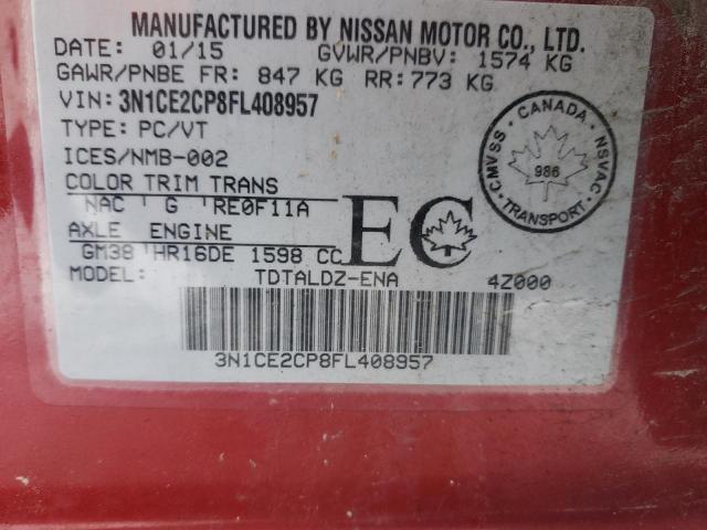2015 NISSAN VERSA NOTE - 3N1CE2CP8FL408957