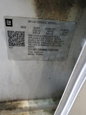 2019 Chevrolet Cruze Ls VIN: 1G1BC5SM0K7109199 Lot: 39759354