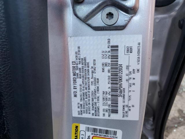 VIN 3FA6P0H70KR122034 2019 Ford Fusion, SE no.12