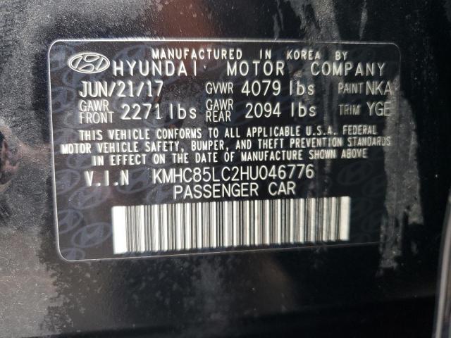 KMHC85LC2HU046776 | 2017 HYUNDAI IONIQ LIMI