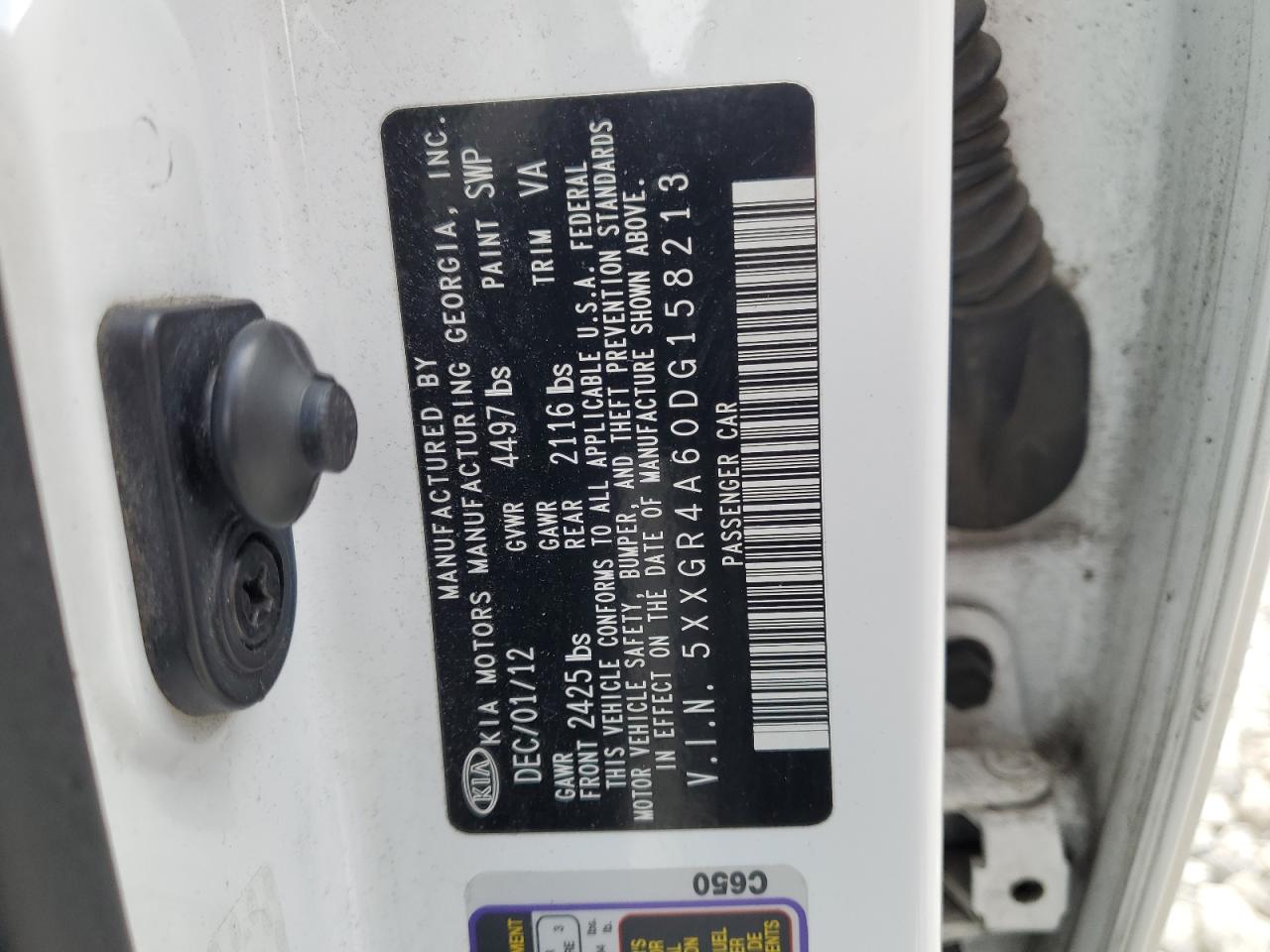 5XXGR4A60DG158213 2013 Kia Optima Sx