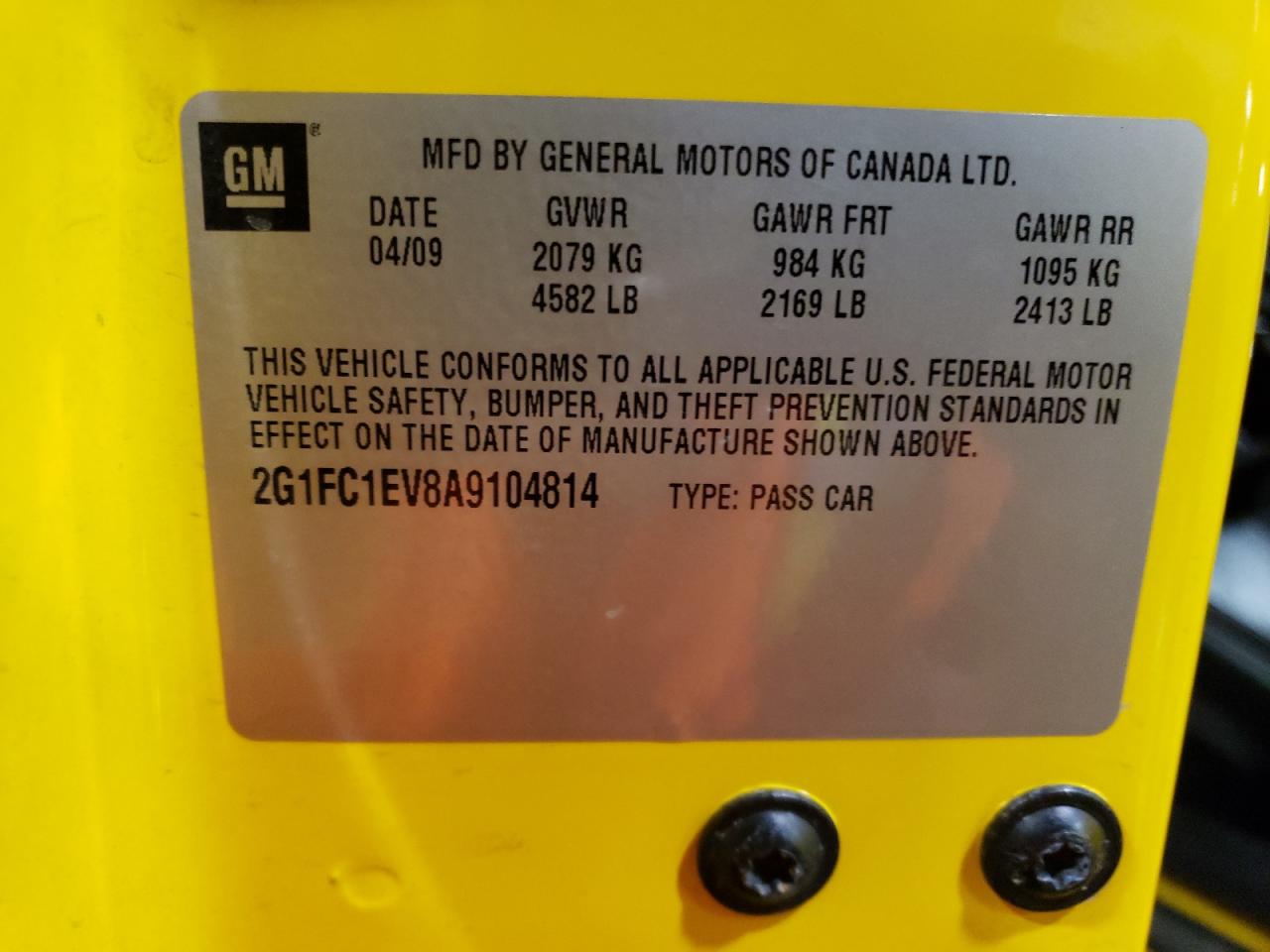 2G1FC1EV8A9104814 2010 Chevrolet Camaro Lt