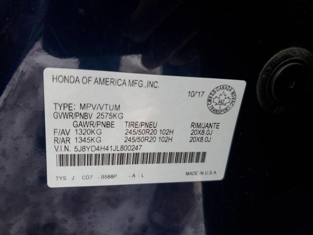 2018 ACURA MDX NAVI 5J8YD4H41JL800247