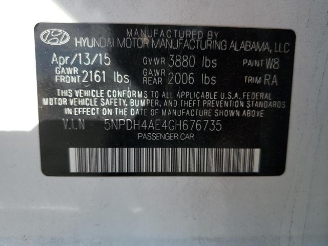 2016 HYUNDAI ELANTRA SE 5NPDH4AE4GH676735