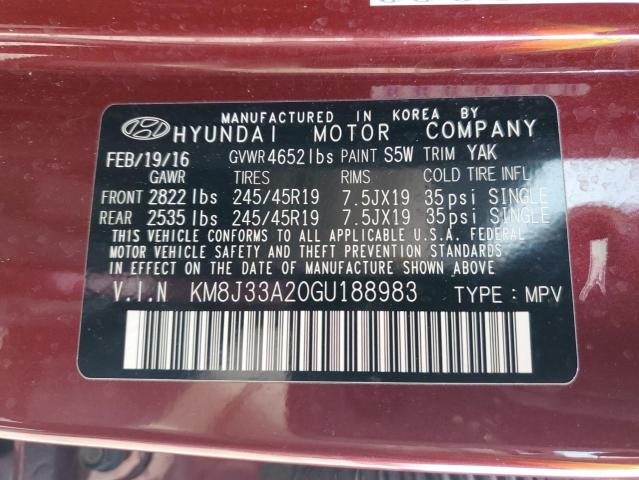 KM8J33A20GU188983 | 2016 HYUNDAI TUCSON LIM