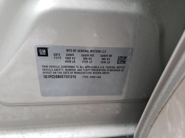 2014 Chevrolet Cruze Lt VIN: 1G1PC5SB6E7231218 Lot: 38164254