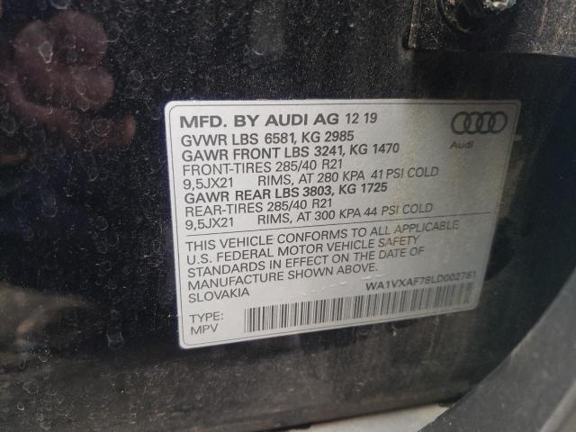 WA1VXAF78LD002761 2020 AUDI Q7, photo no. 12