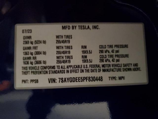 7SAYGDEE5PF830448 | 2023 TESLA MODEL Y