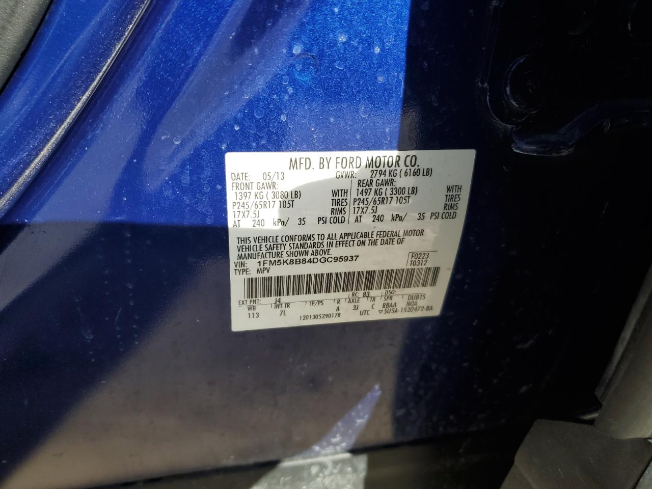 1FM5K8B84DGC95937 2013 Ford Explorer