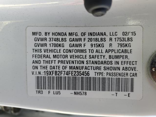 19XFB2F74FE235456 | 2015 HONDA CIVIC SE