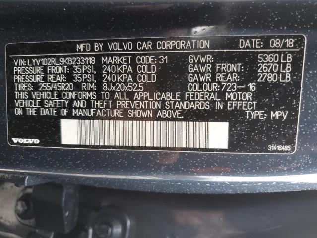 LYV102RL9KB233118 2019 VOLVO XC60 - Image 13