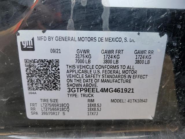 2021 GMC SIERRA 3GTP9EEL4MG461921