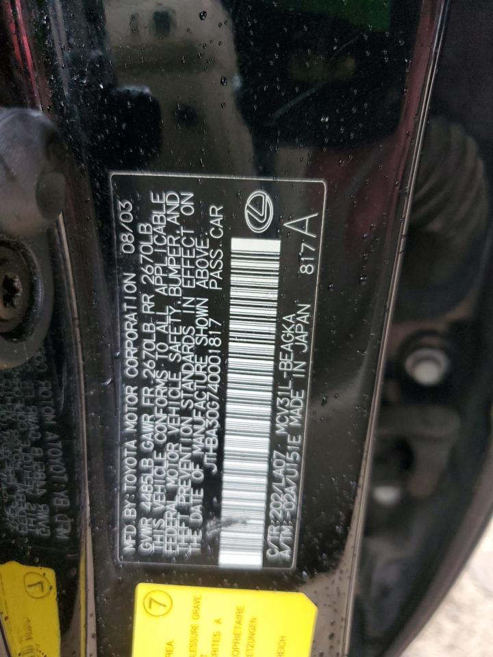 JTHBA30G740001817 2004 Lexus Es 330