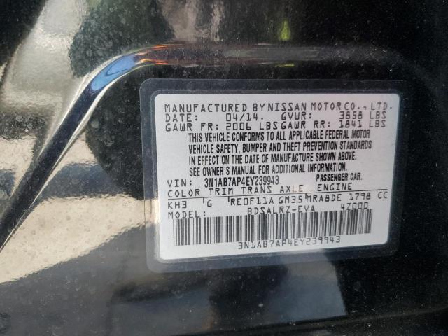 3N1AB7AP4EY239943 | 2014 NISSAN SENTRA S