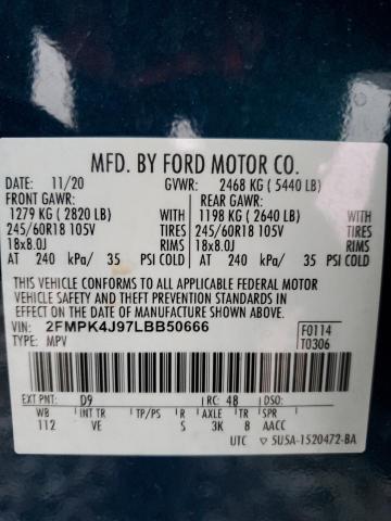 2FMPK4J97LBB50666 2020 FORD EDGE, photo no. 13