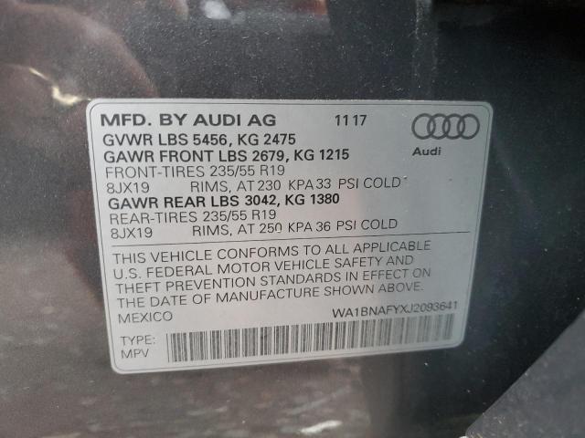 WA1BNAFYXJ2093641 2018 AUDI Q5, photo no. 12