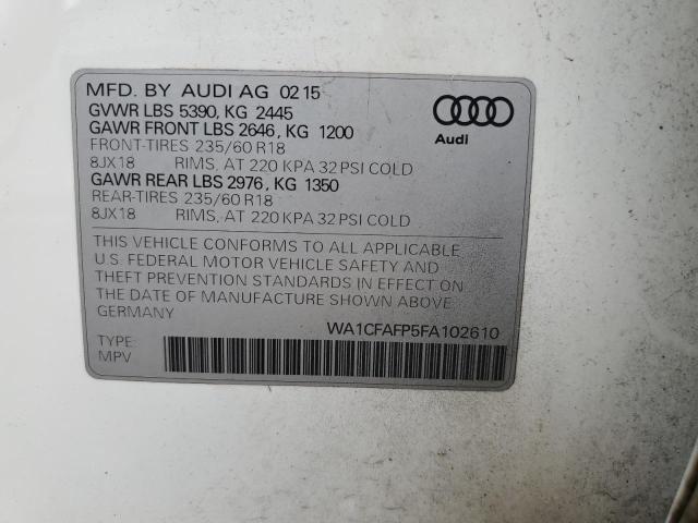 WA1CFAFP5FA102610 2015 AUDI Q5, photo no. 12