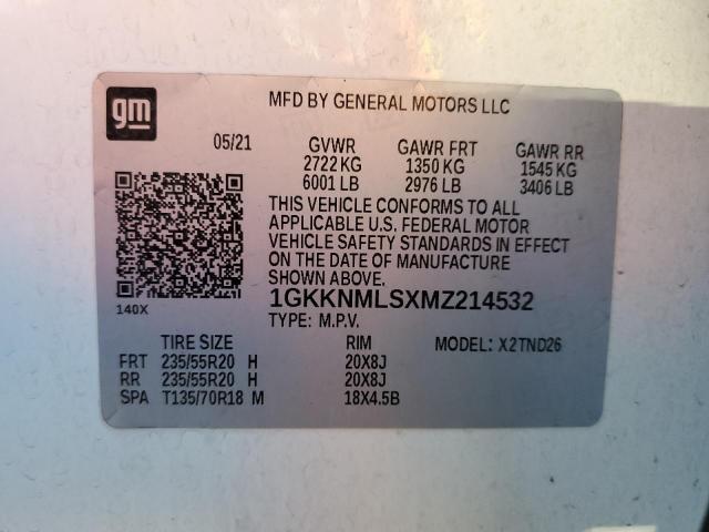 2021 GMC ACADIA SLT 1GKKNMLSXMZ214532