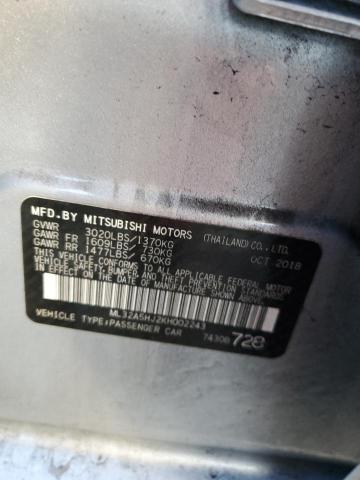 2019 MITSUBISHI MIRAGE LE ML32A5HJ2KH002243