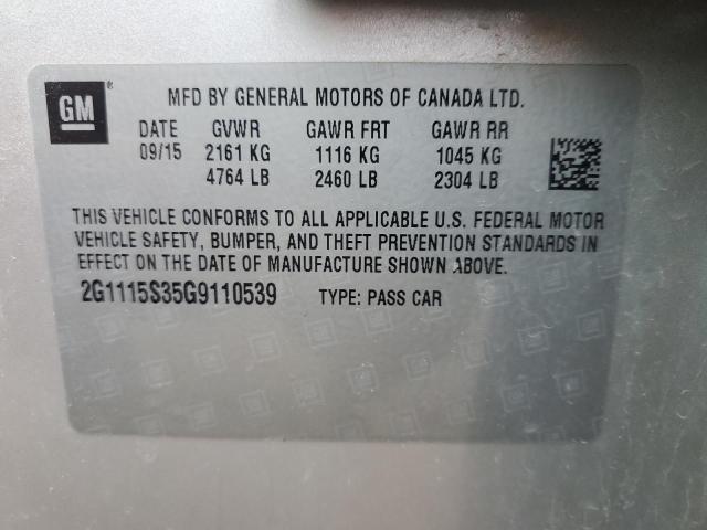 2G1115S35G9110539 | 2016 CHEVROLET IMPALA LT