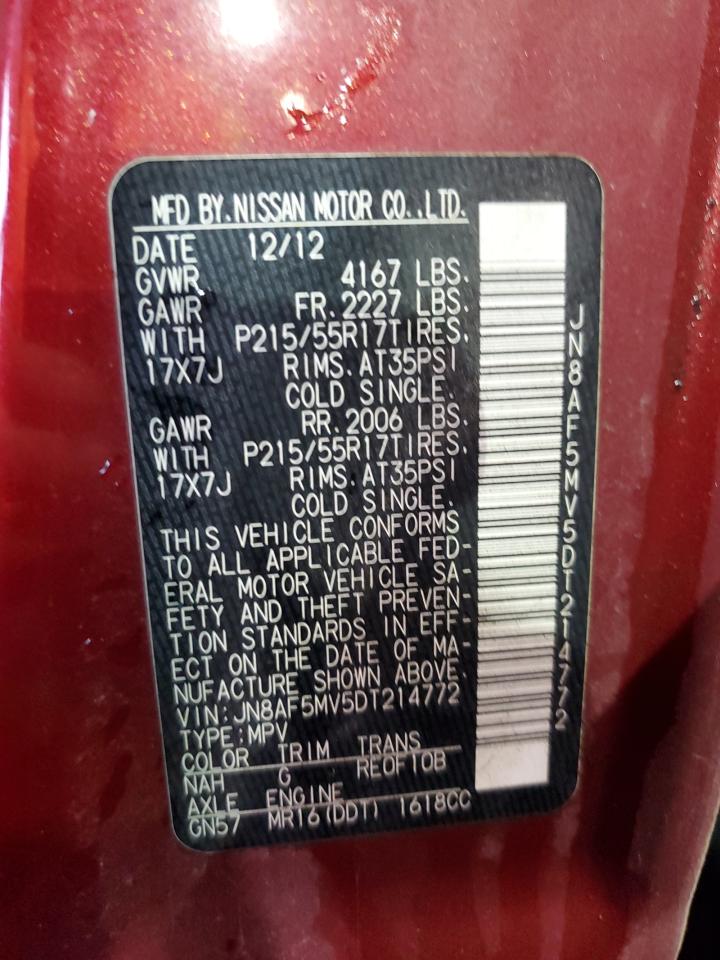 JN8AF5MV5DT214772 2013 Nissan Juke S