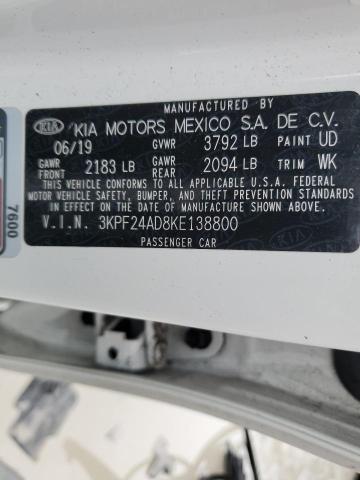 2019 KIA FORTE FE - 3KPF24AD8KE138800