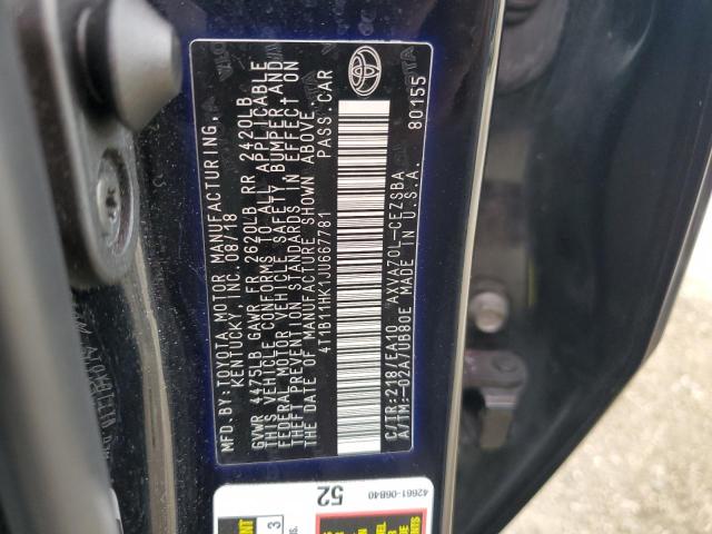 2018 TOYOTA CAMRY L - 4T1B11HK1JU667781