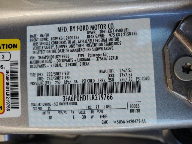 3FA6P0HD1LR219766 2020 FORD FUSION - Image 12