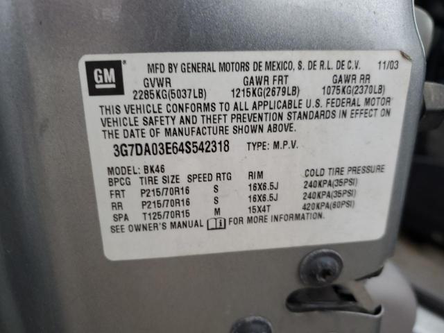 3G7DA03E64S542318 2004 Pontiac Aztek