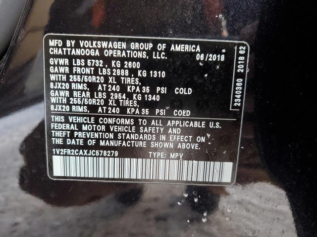 2018 VOLKSWAGEN ATLAS SE 1V2FR2CAXJC578279