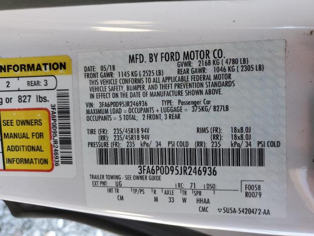 3FA6P0D95JR246936 | 2018 FORD FUSION TIT