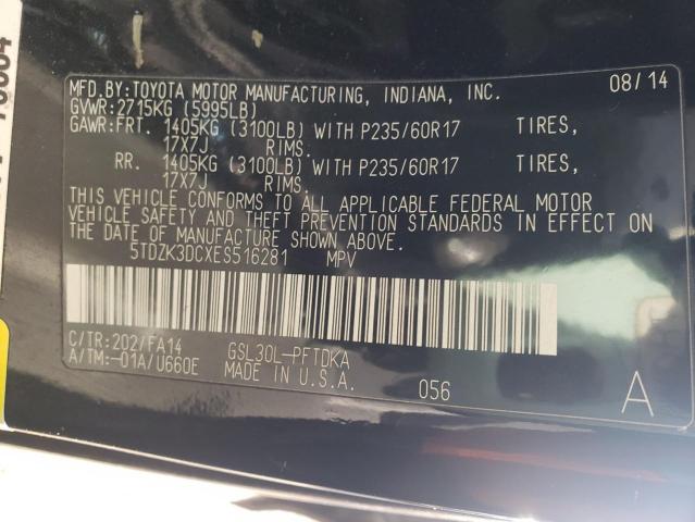 5TDZK3DCXES516281 | 2014 TOYOTA SIENNA