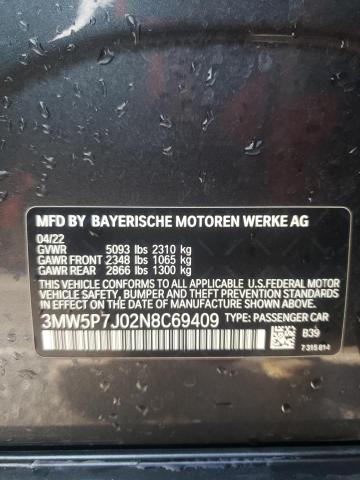 3MW5P7J02N8C69409 | 2022 BMW 330E