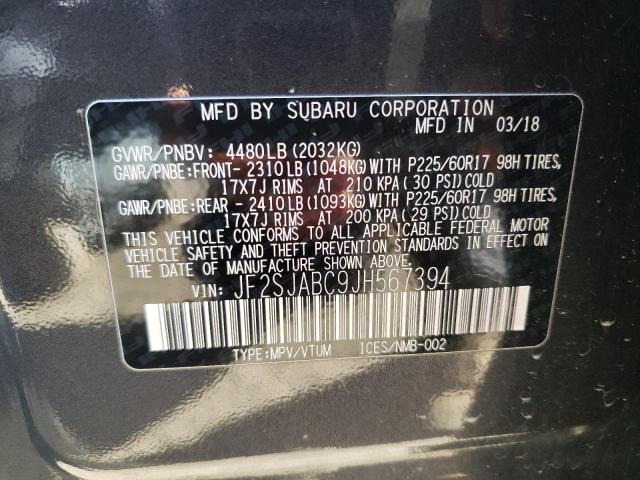 JF2SJABC9JH567394 | 2018 SUBARU FORESTER 2