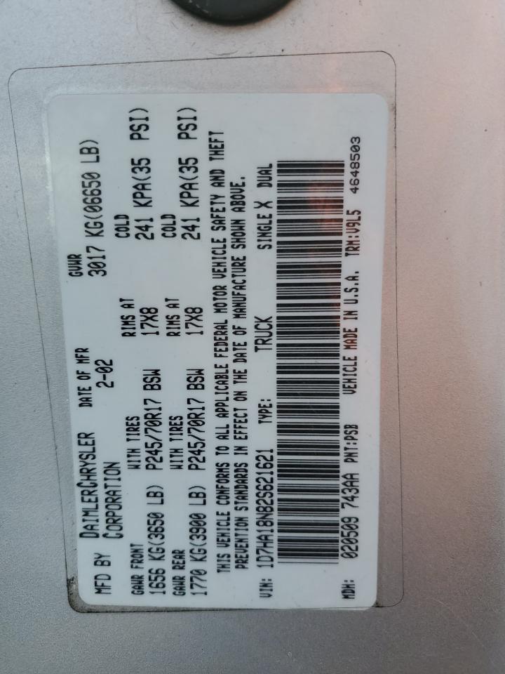 1D7HA18N82S621621 2002 Dodge Ram 1500