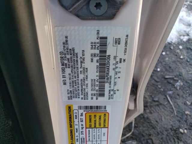 3FA6P0RU6KR204306 2019 FORD FUSION - Image 12