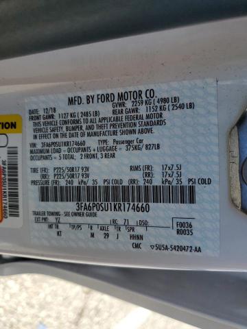 3FA6P0SU1KR174660 2019 FORD FUSION - Image 13