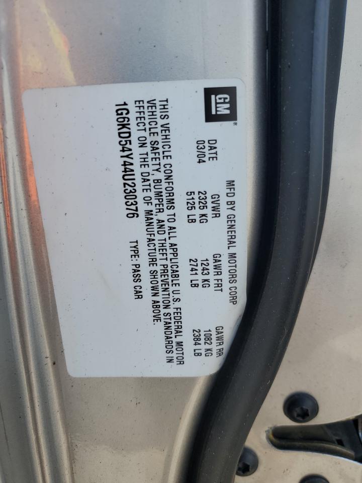 1g6kd54y44u230376 1G6KD54Y44U230376 2004 Cadillac Deville