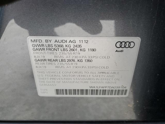 VIN WA1LFAFP7DA039104 2013 Audi Q5, Premium Plus no.12