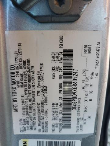 3FA6P0D9XGR405247 | 2016 FORD FUSION TIT