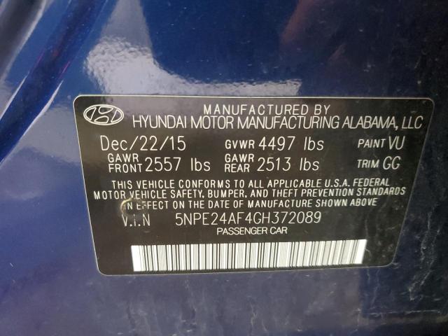 5NPE24AF4GH372089 | 2016 HYUNDAI SONATA SE