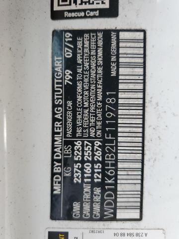 2020 Mercedes-Benz E 450 VIN: WDD1K6HB2LF119781 Lot: 58039644